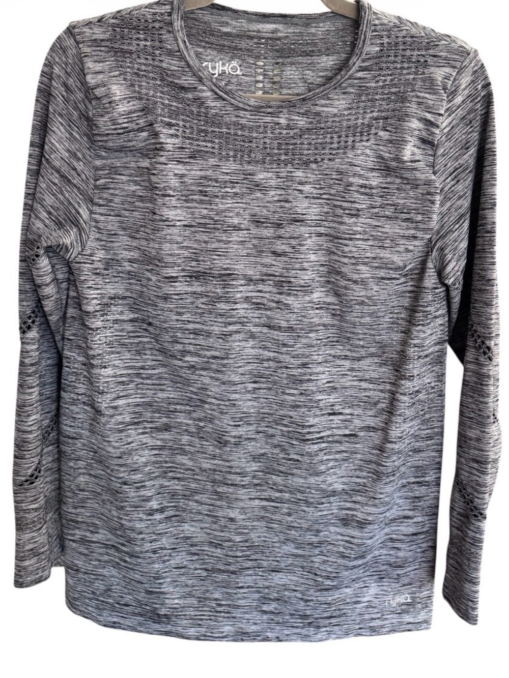 Ryka Heathered Gray Crewneck Long-Sleeve Athletic Top XL
